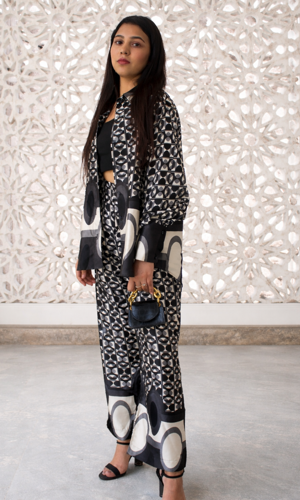 Monochrome Geo-Print Co-Ord