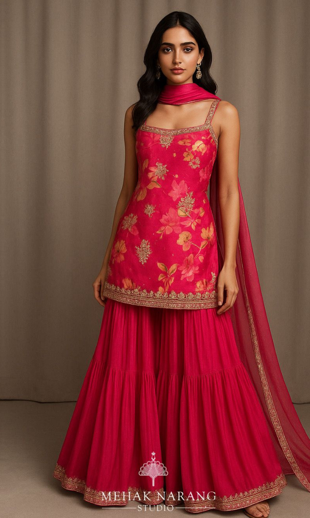 Pink Sharara set
