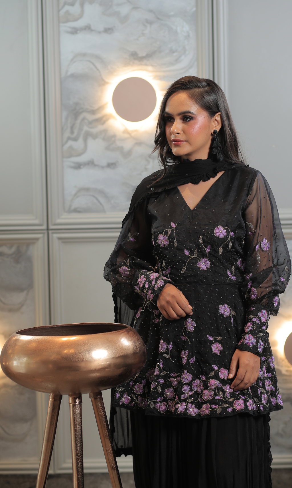 Noir Iris Lehenga Ensemble (40-50 days processing time)