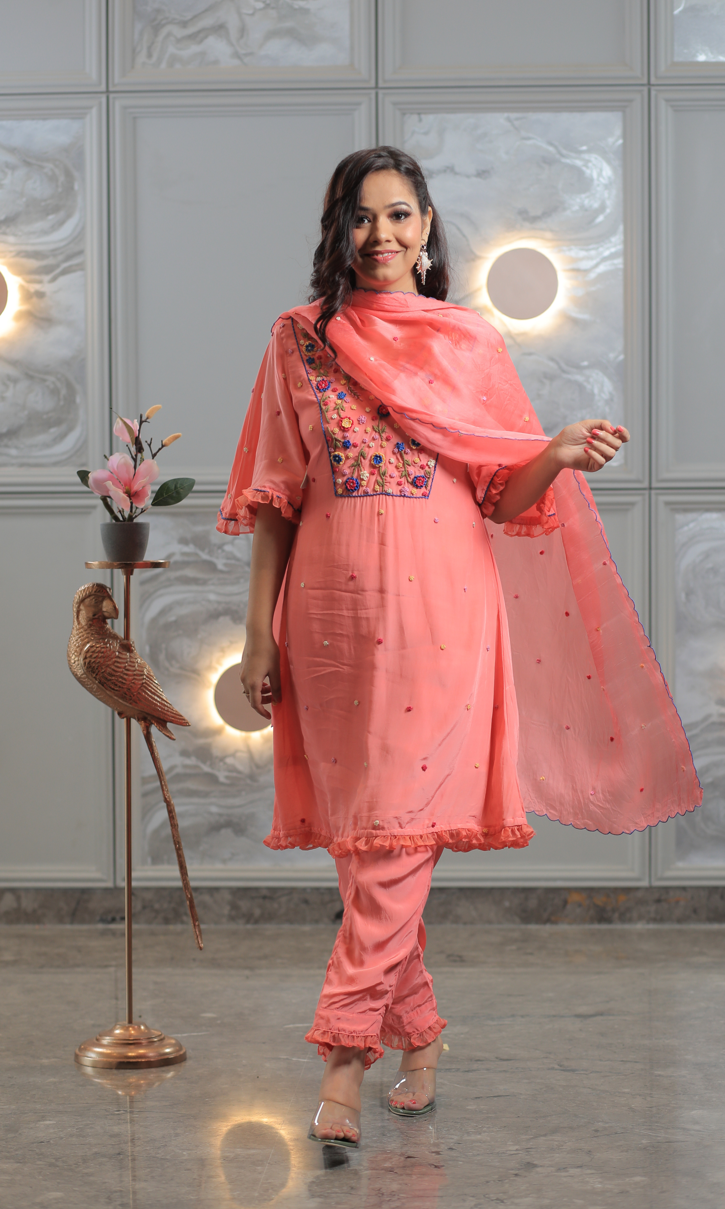 Coral Bloom Suit Set