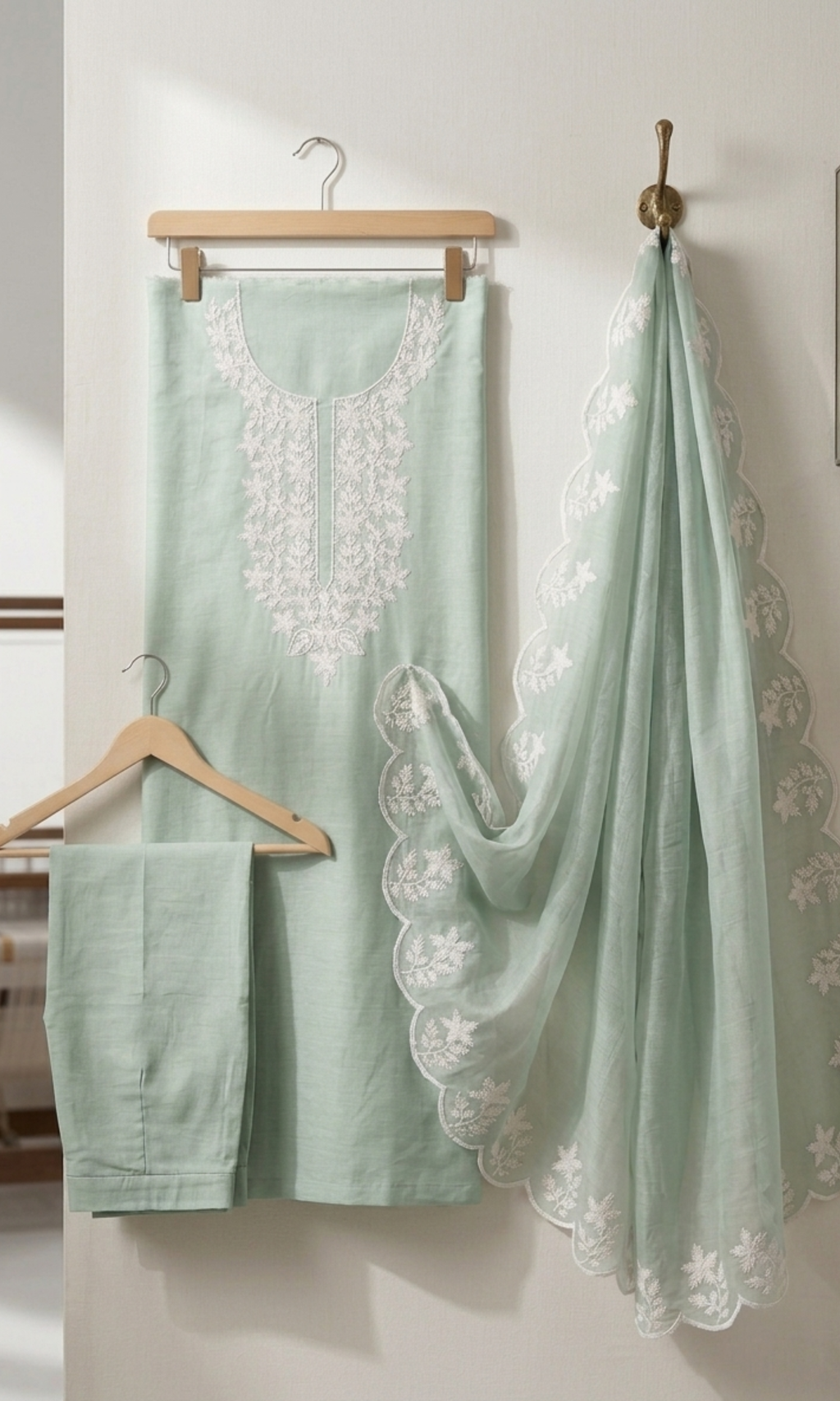 Noor Mint Cotton Suit Set