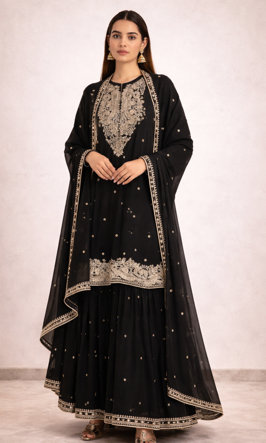 Noor-e-Zehra Black Embroidered Suit Set