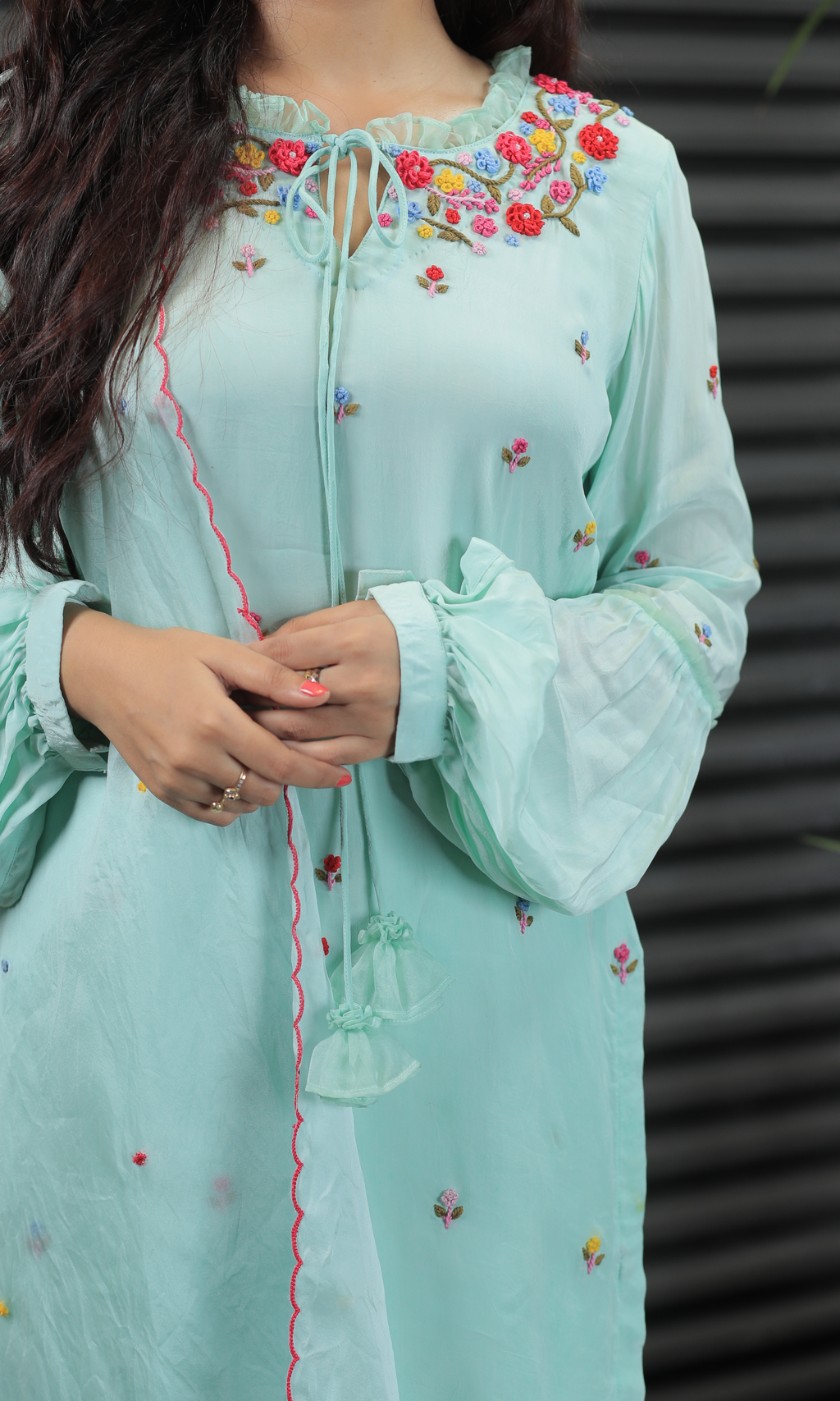 Mint Bloom Kurta Set