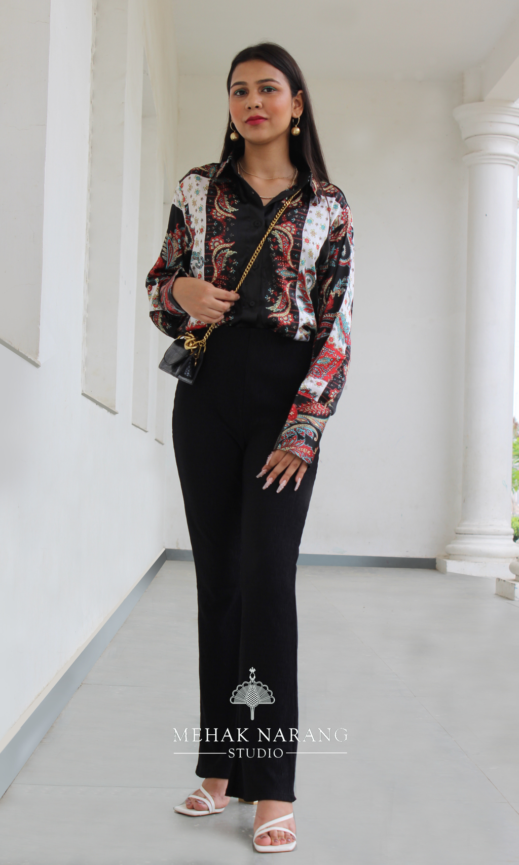 Noir Paisley Panel Shirt