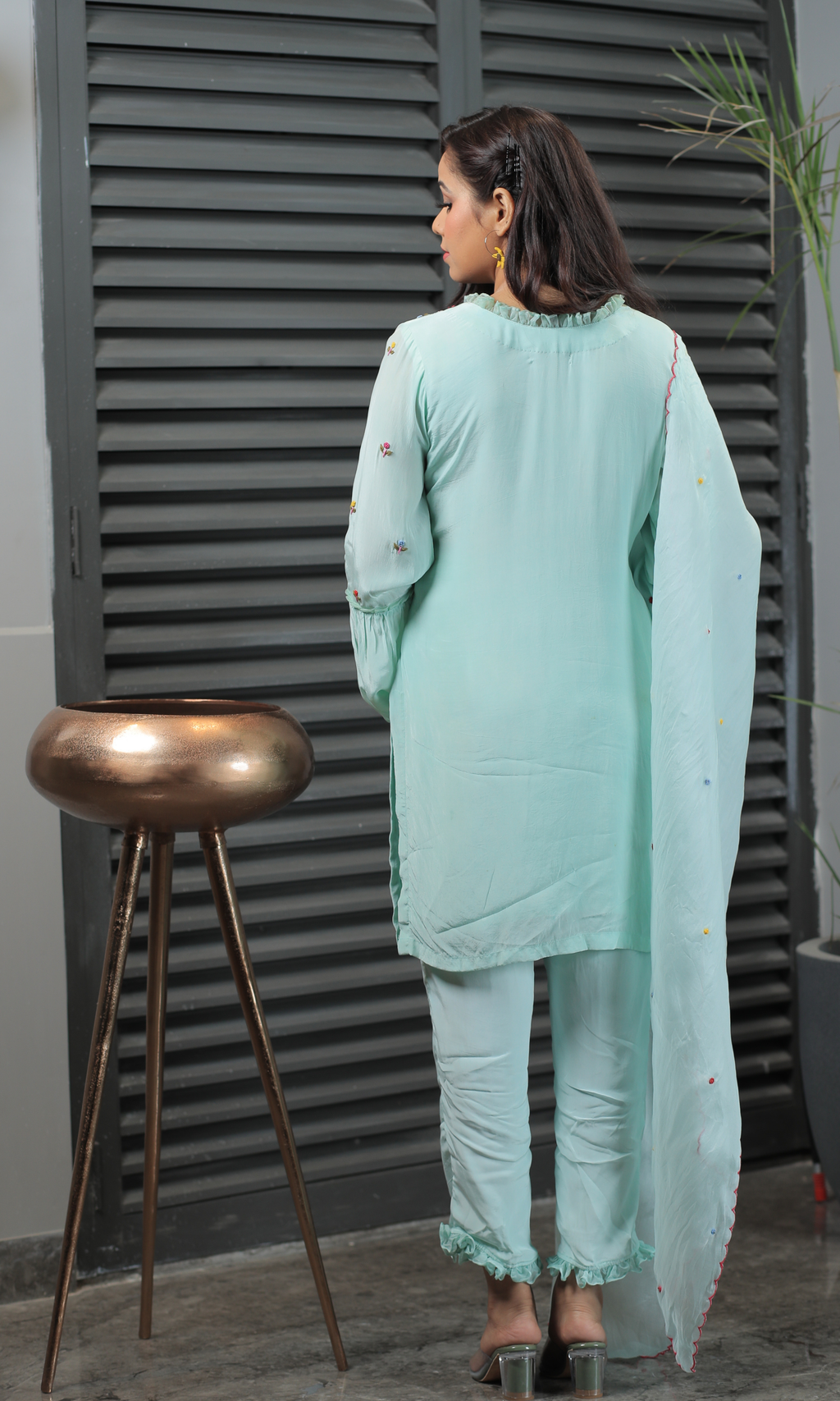 Mint Bloom Kurta Set