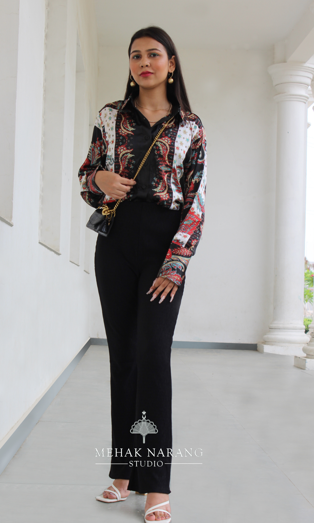 Noir Paisley Panel Shirt