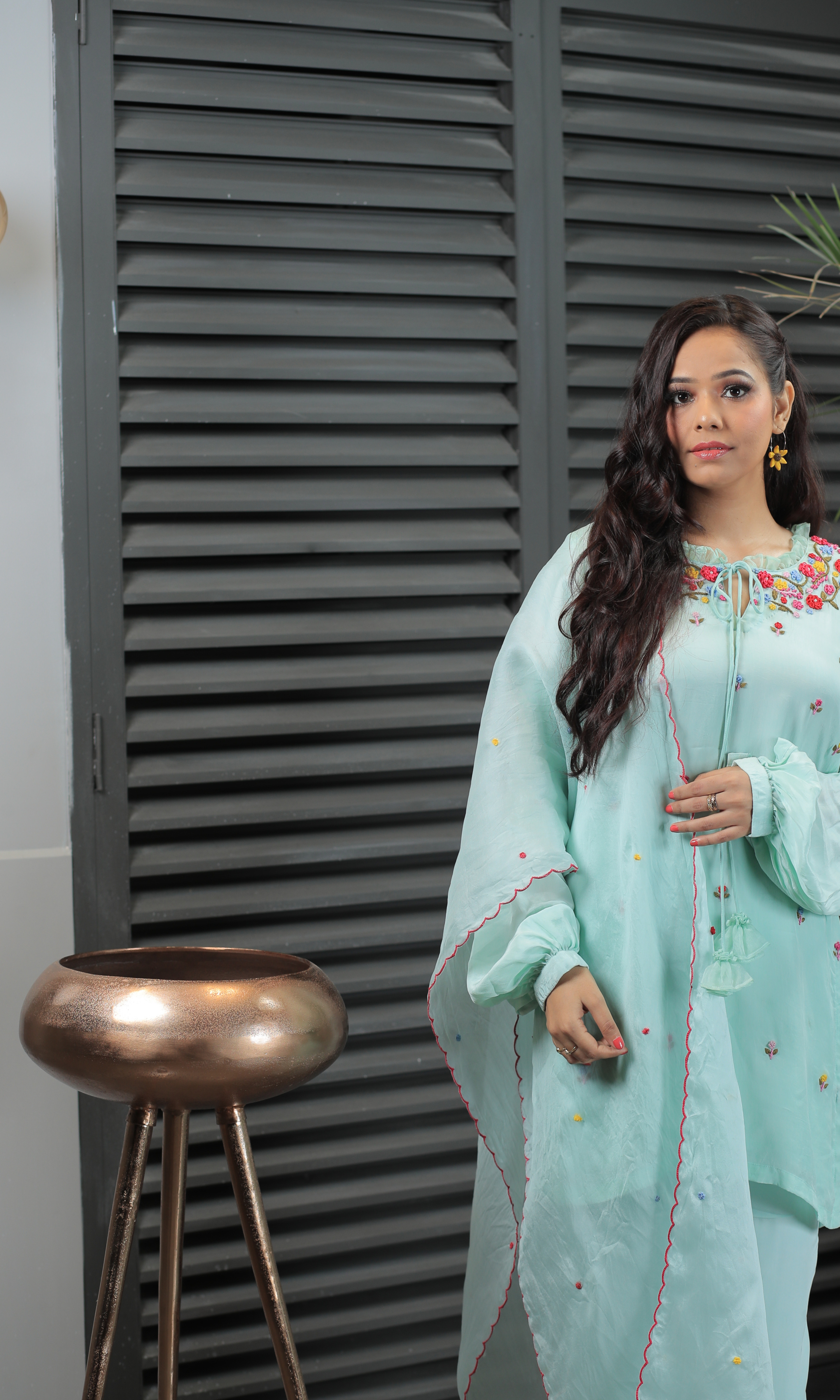 Mint Bloom Kurta Set