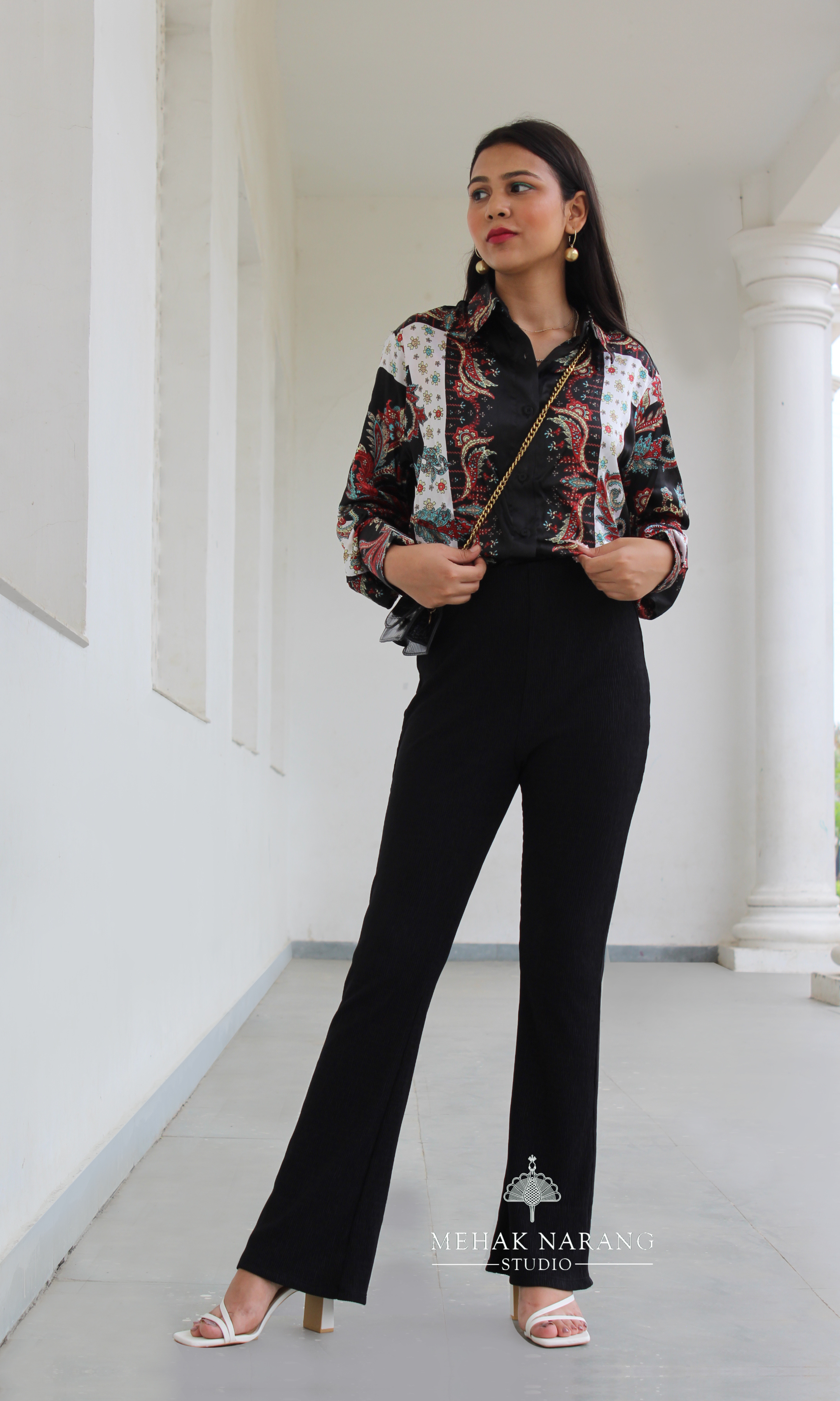 Noir Paisley Panel Shirt