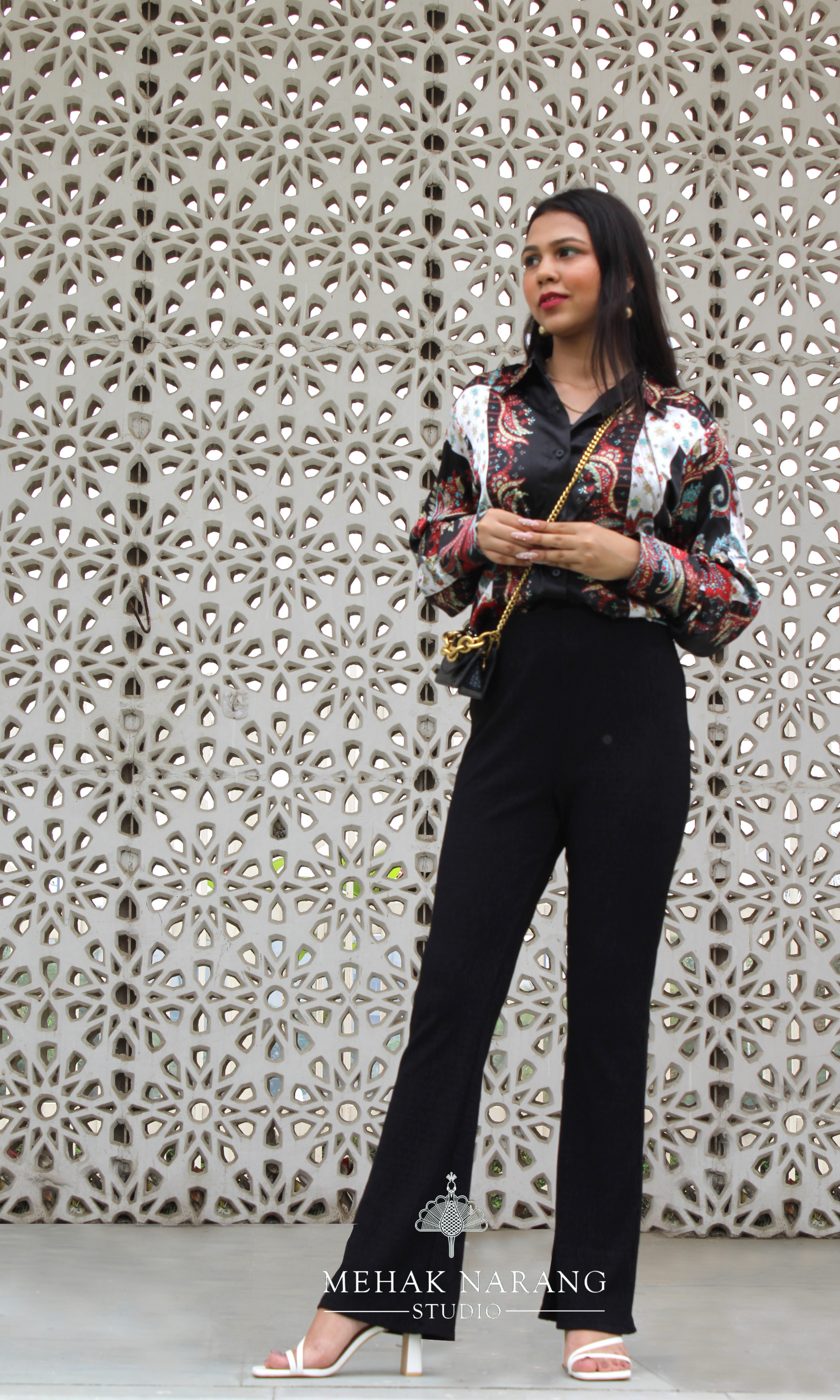 Noir Paisley Panel Shirt