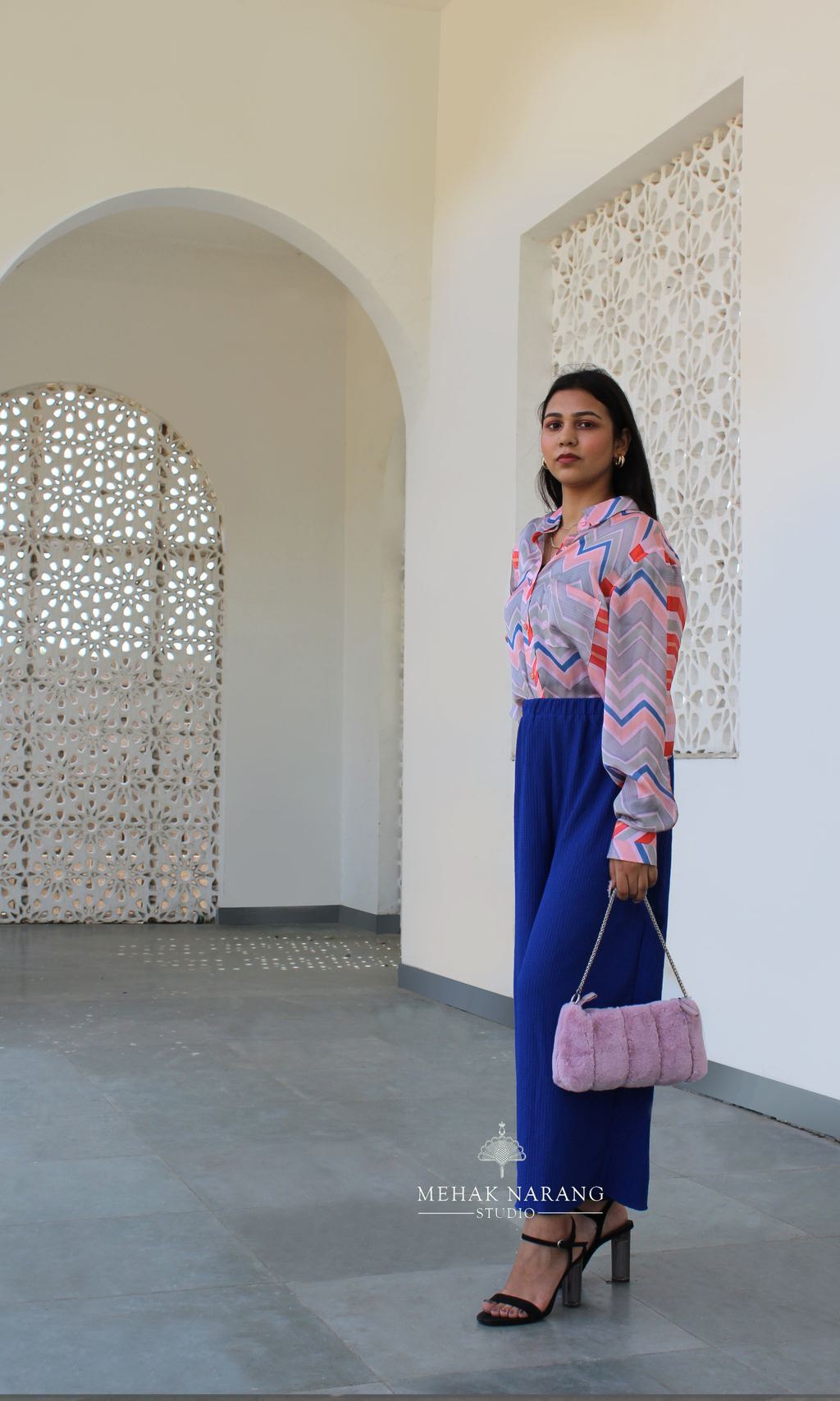 Blush Chevron Printed Shirt