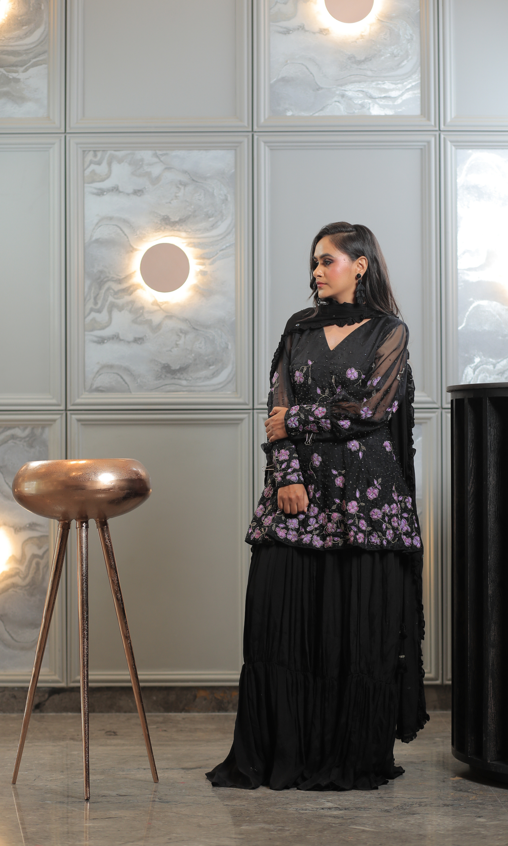 Noir Iris Lehenga Ensemble (40-50 days processing time)