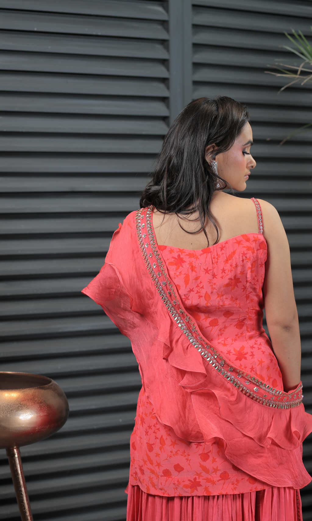 Coral Petal Lehenga Set (40-50 days processing time)