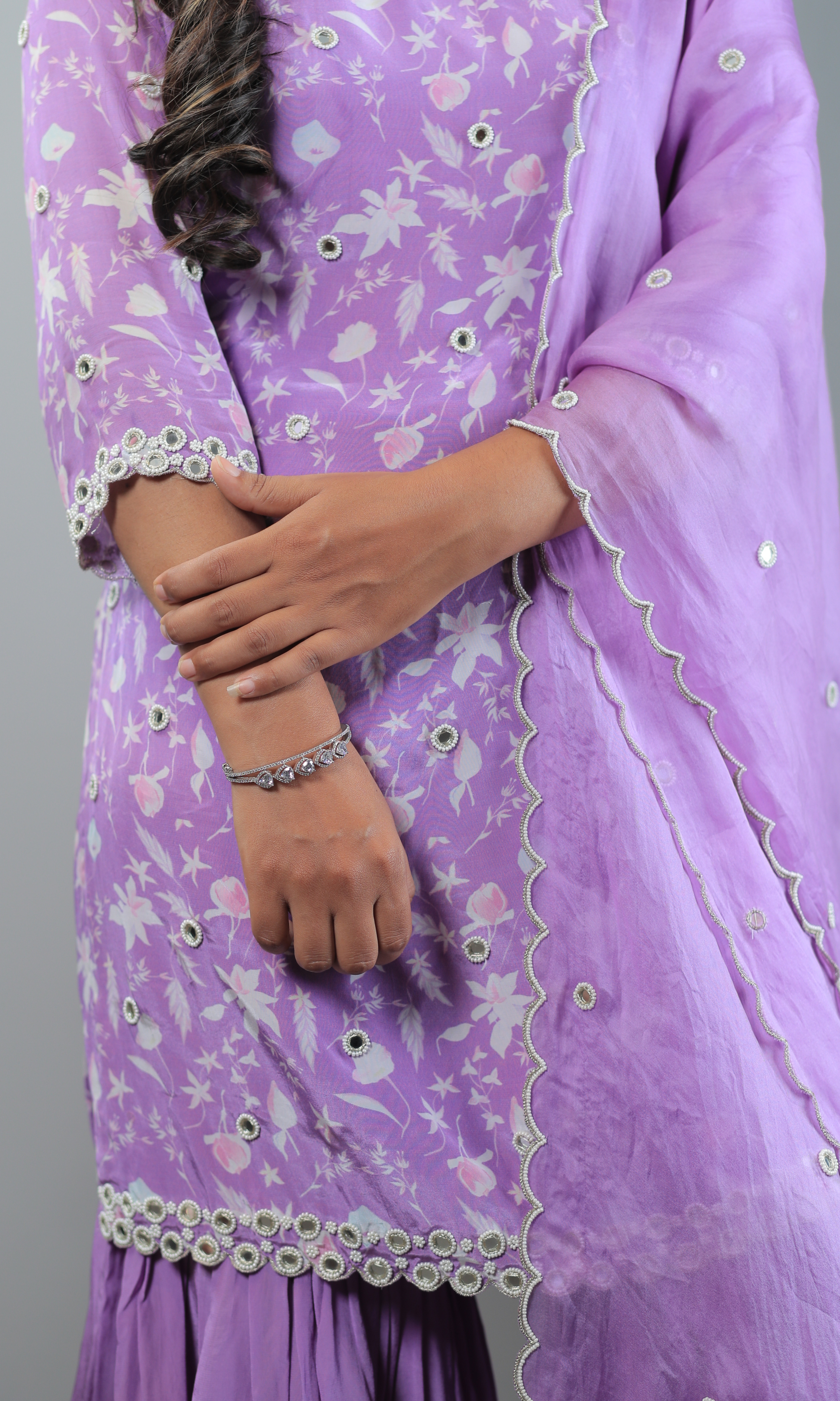 Lavender Bloom Sharara Set (40-50 days processing time)