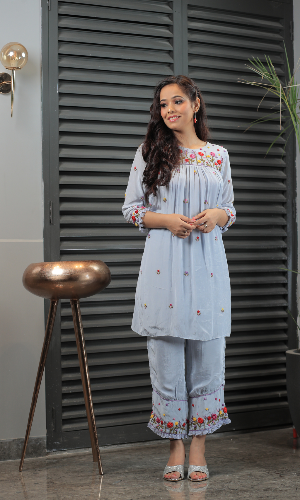 Powder Blue Bloom Suit Set