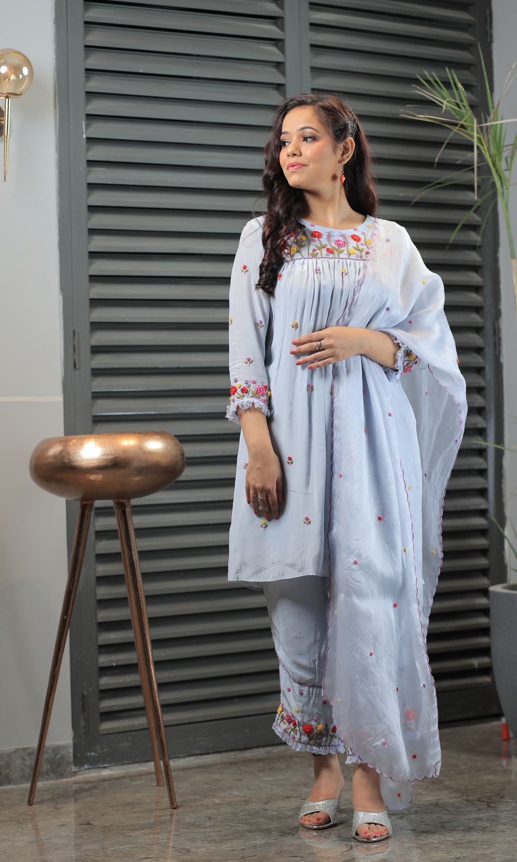 Powder Blue Bloom Suit Set