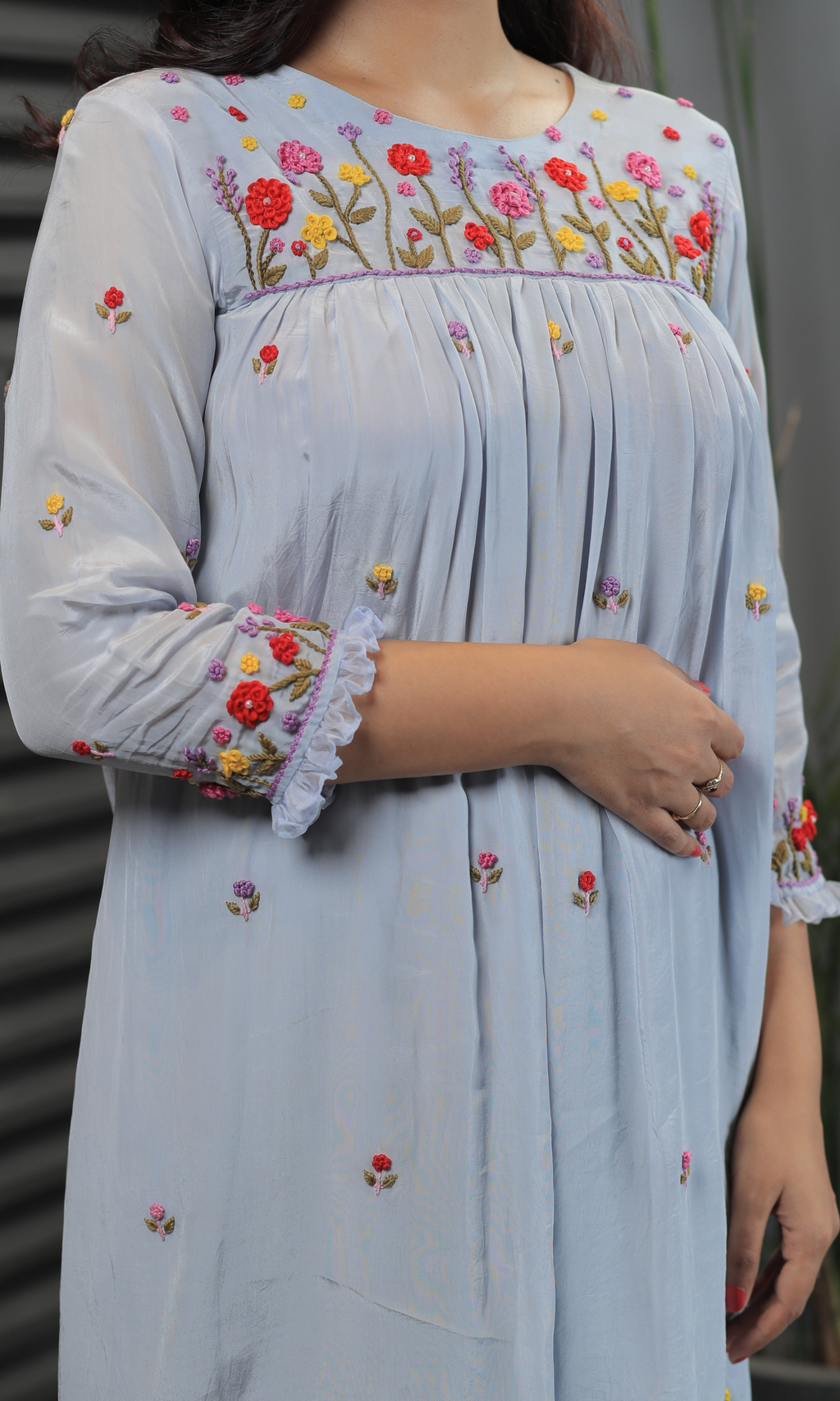 Powder Blue Bloom Suit Set