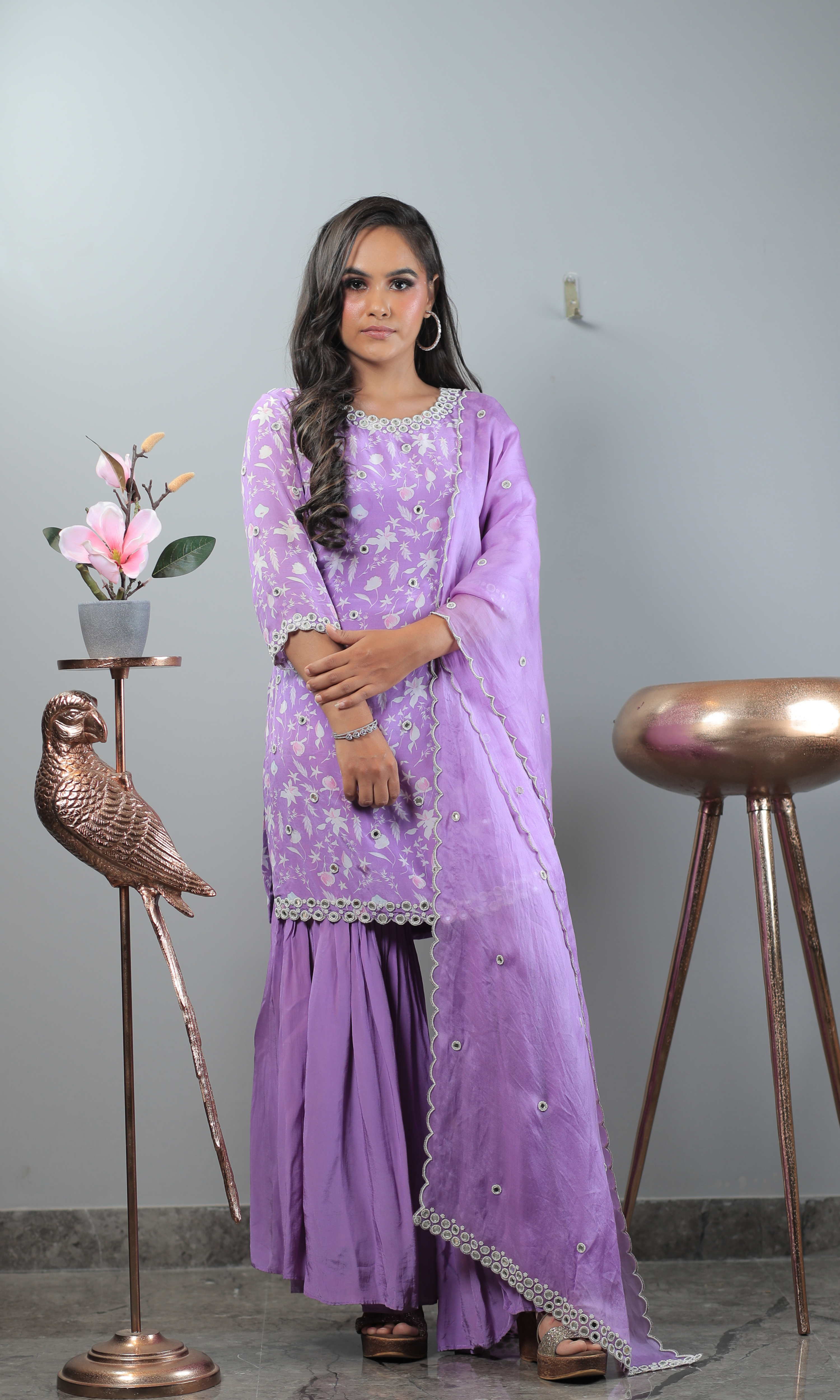 Lavender Bloom Sharara Set (40-50 days processing time)