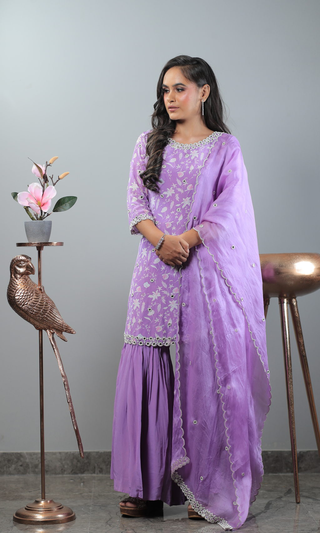 Lavender Bloom Sharara Set (40-50 days processing time)