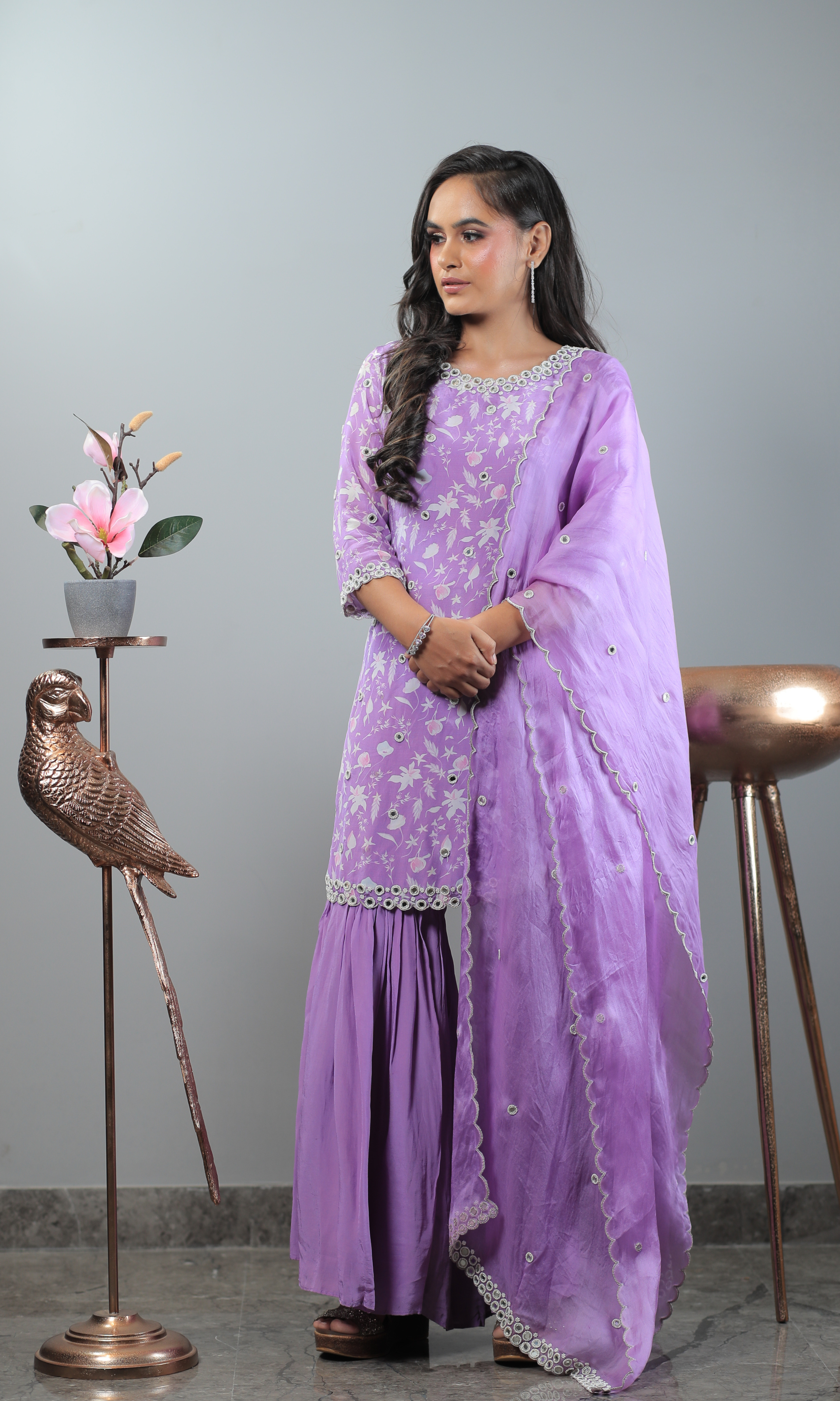 Lavender Bloom Sharara Set (40-50 days processing time)