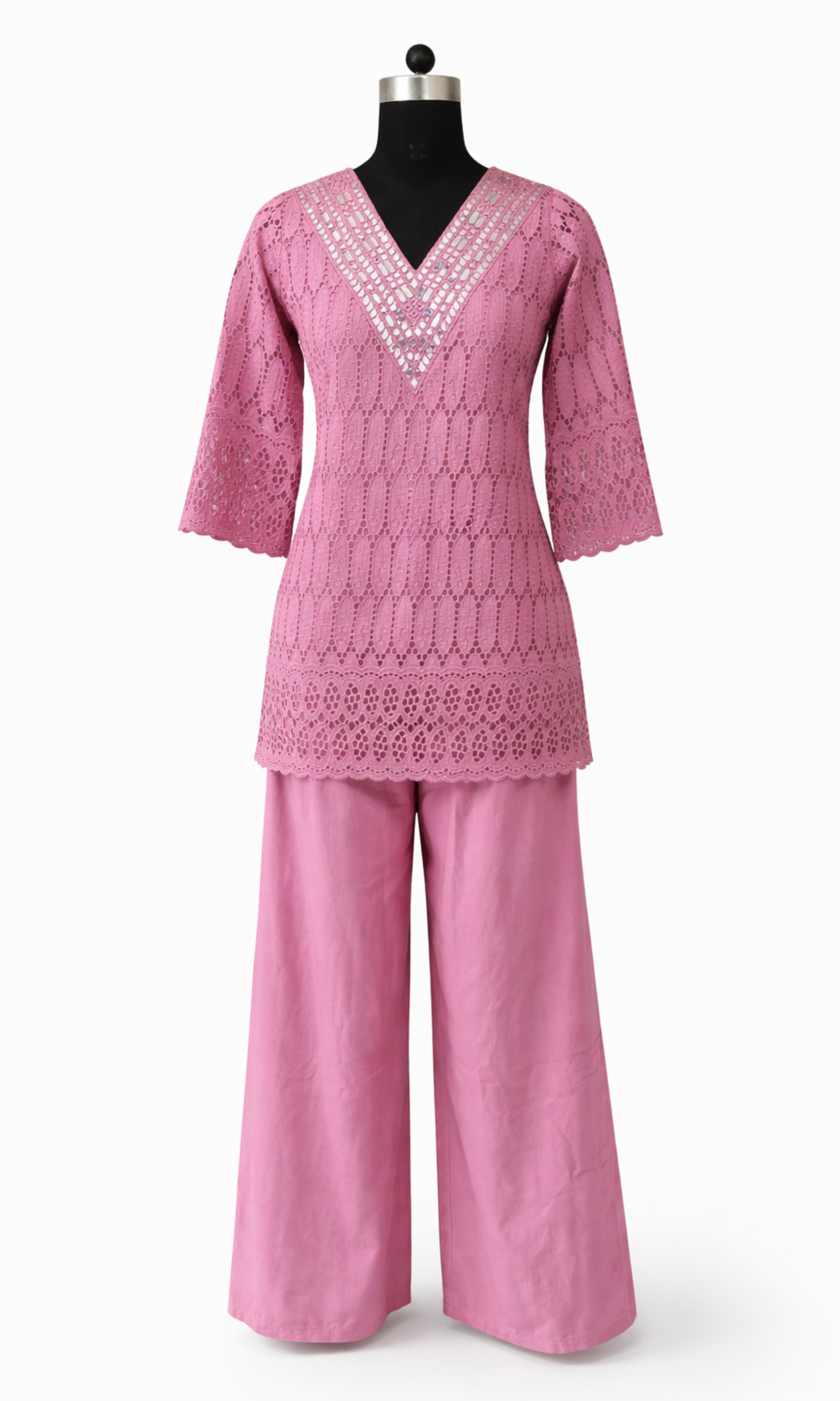 Blush Pink Schiffli Co-ord Set
