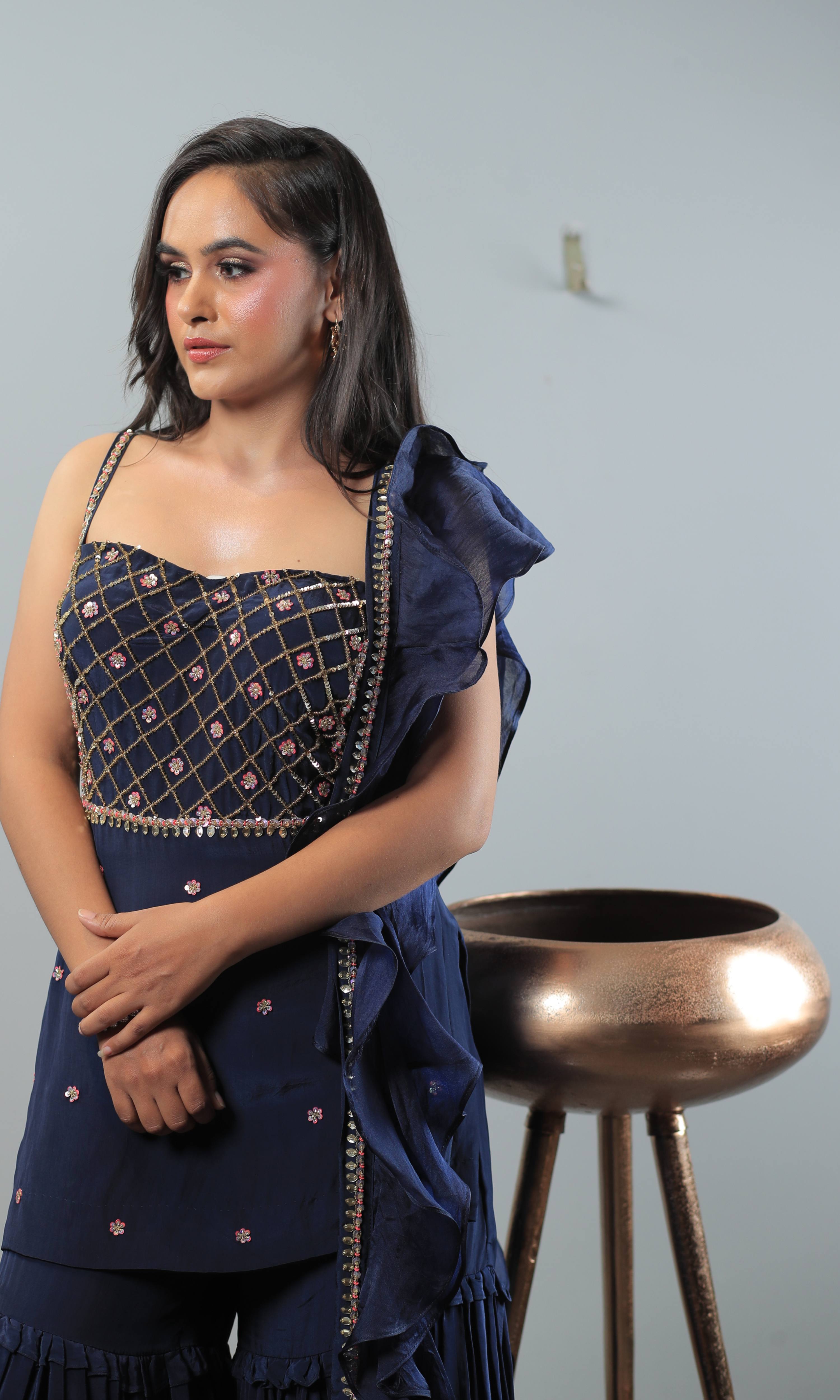 Midnight Noor Sharara Set (25-30 days processing time)